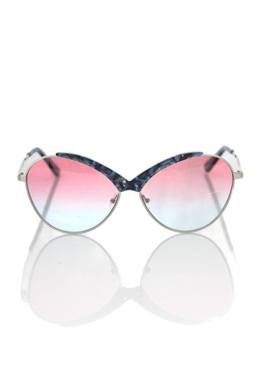 Frankie Morello Blaue Metallic Fiber Damen Sonnenbrille