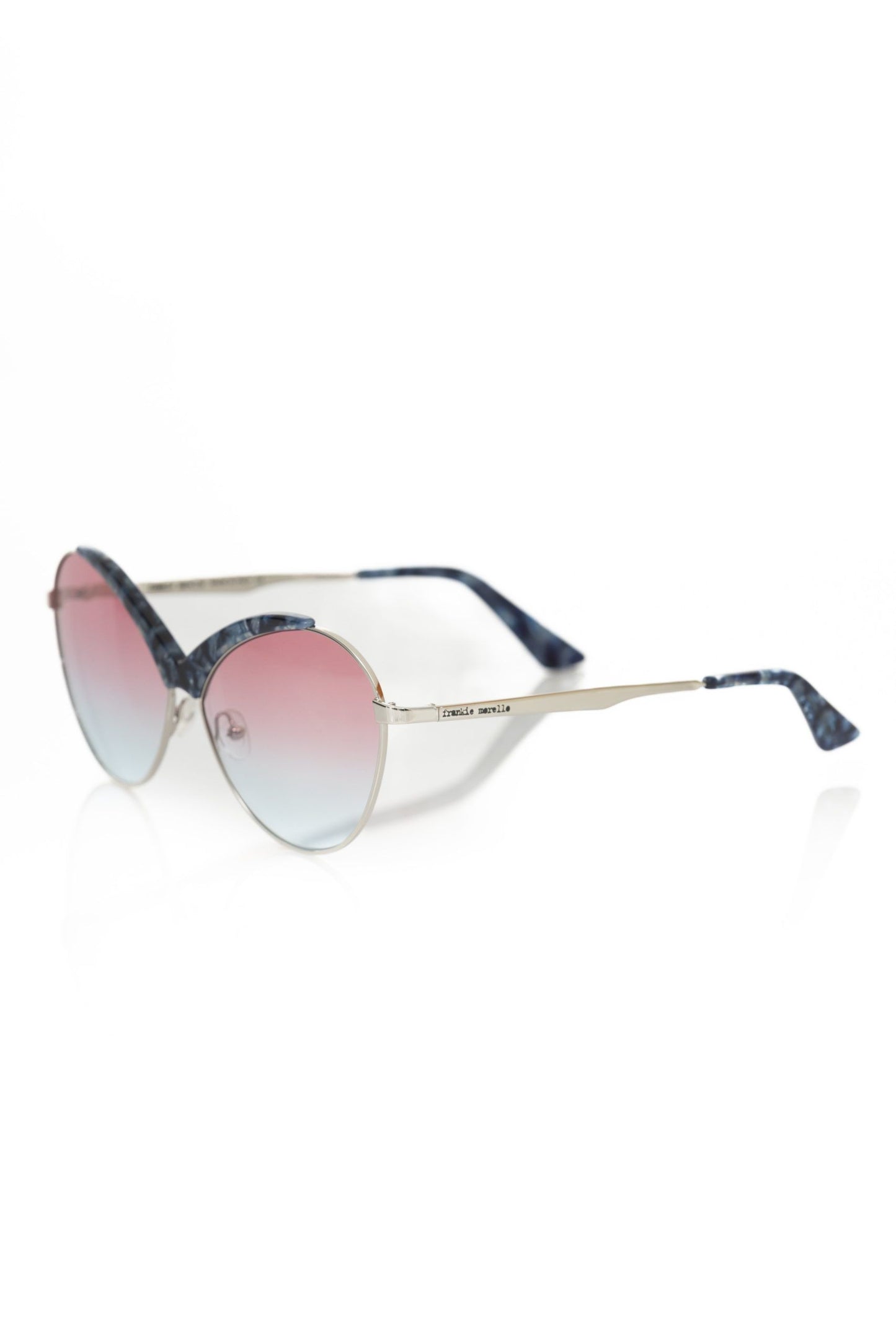 Frankie Morello Blaue Metallic-Sonnenbrille für Frauen