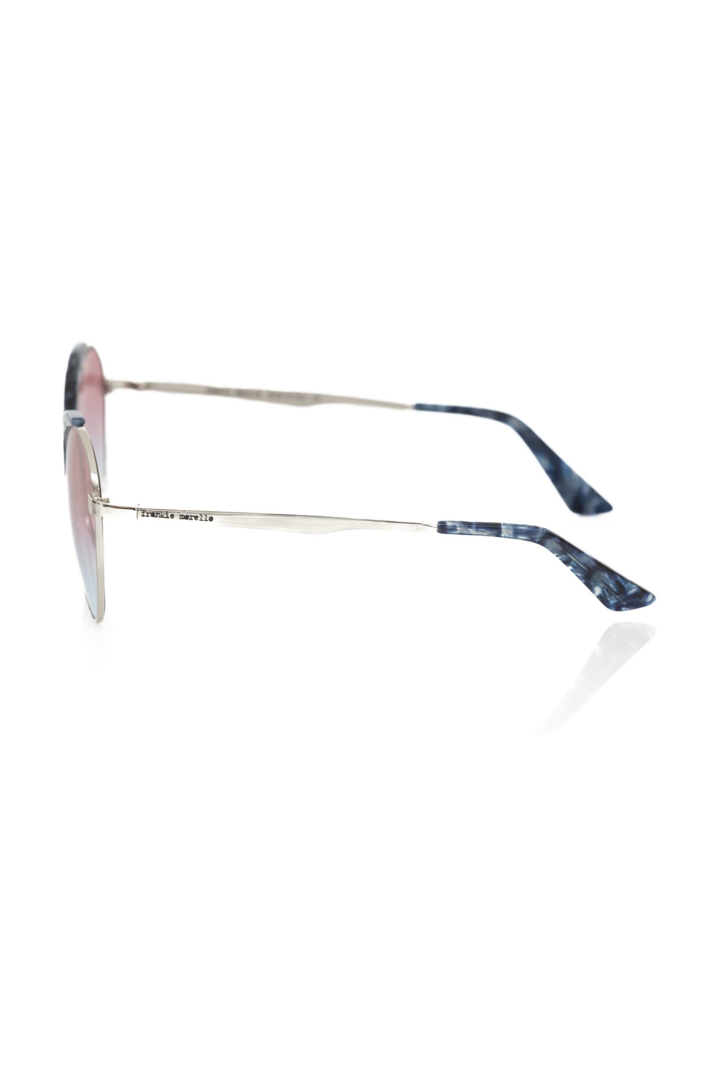 Frankie Morello Blaue Metallic-Sonnenbrille für Frauen