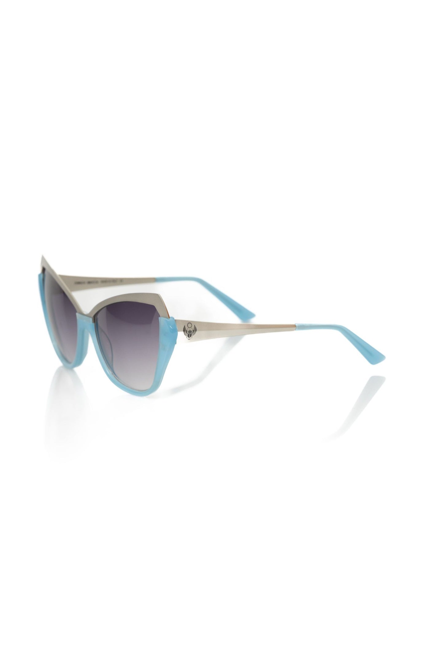 Frankie Morello Hellblaue Acetat-Sonnenbrille für Frauen