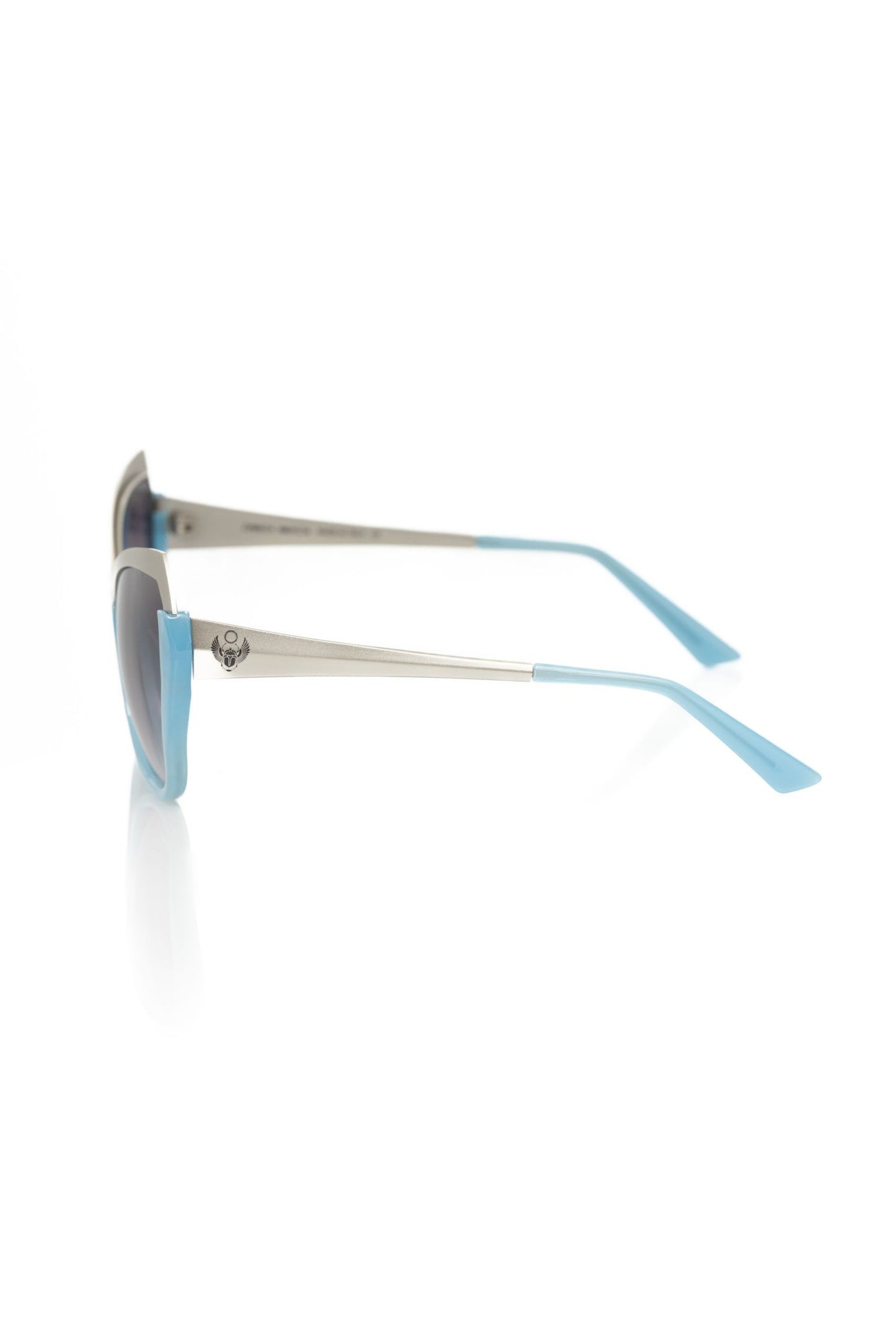 Frankie Morello Hellblaue Acetat-Sonnenbrille für Frauen