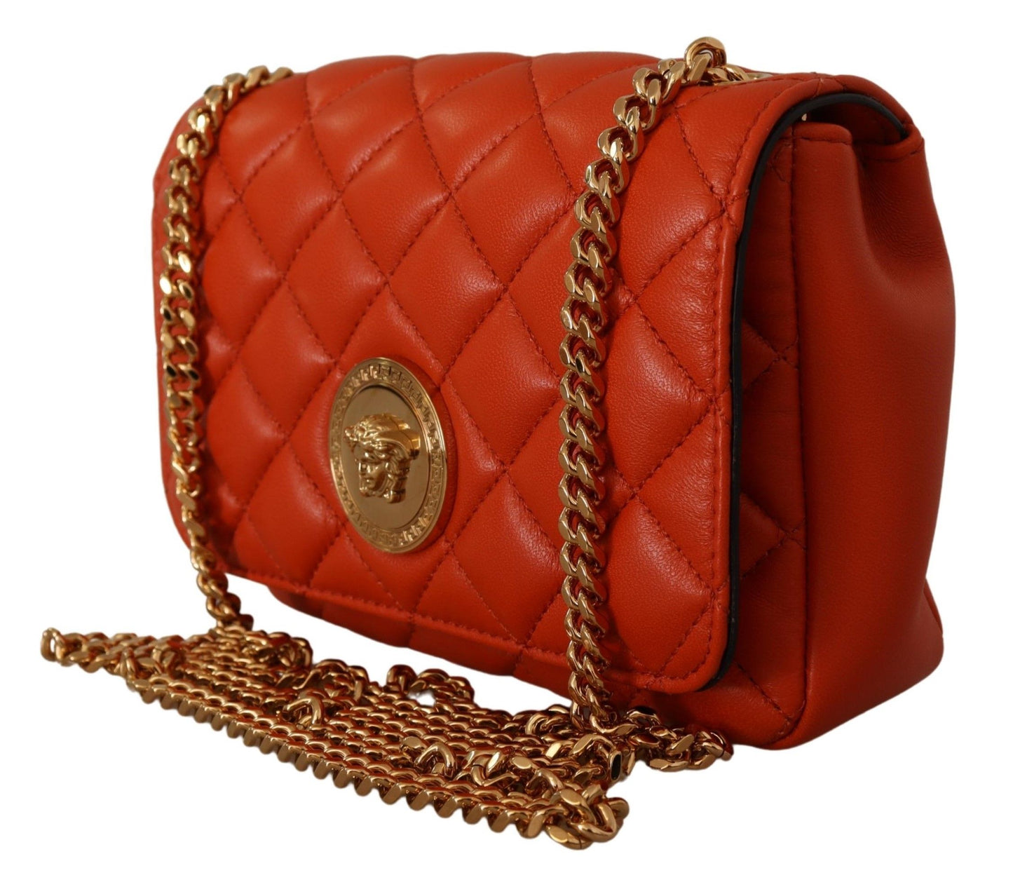 Versace Elegante Crossbody-Tasche aus rotem Nappaleder