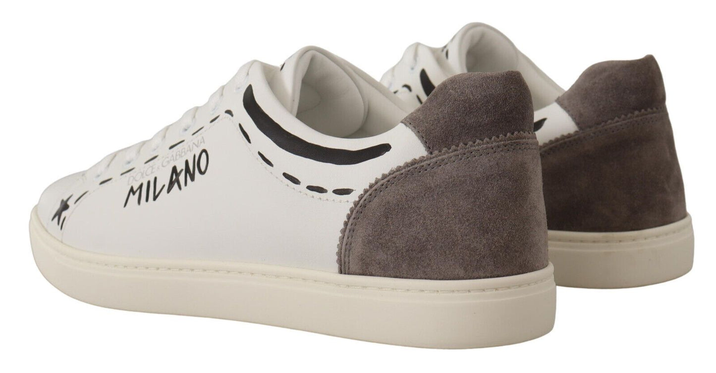 Dolce & Gabbana Elegante Freizeit-Sneakers aus weißem Leder