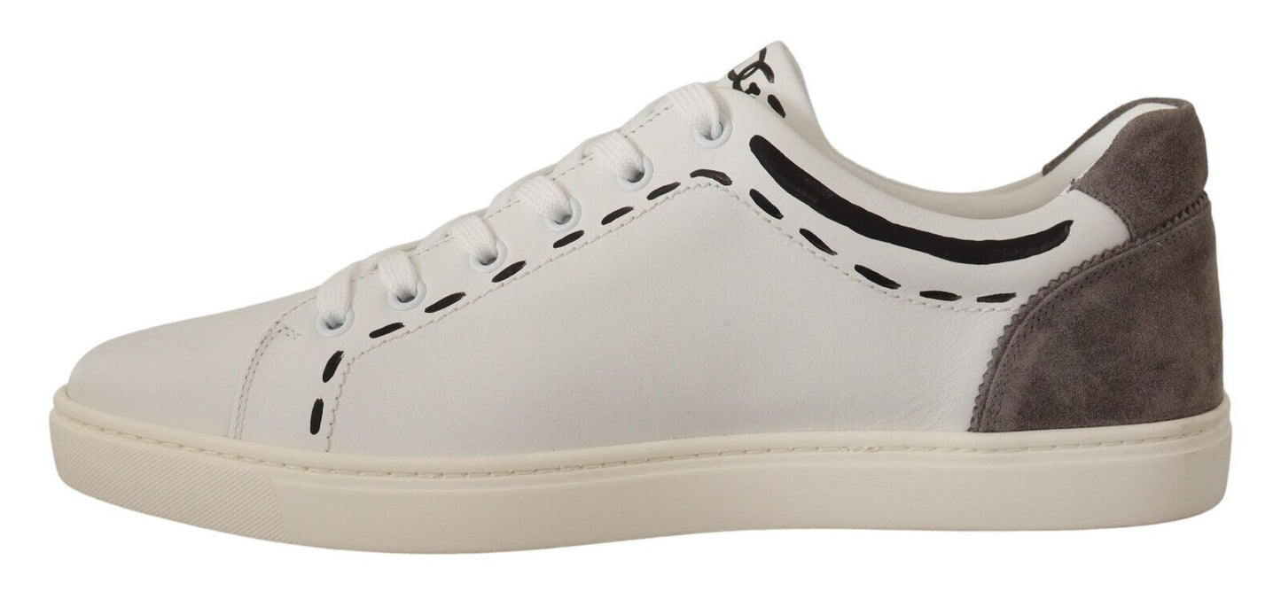 Dolce & Gabbana Elegante Freizeit-Sneakers aus weißem Leder