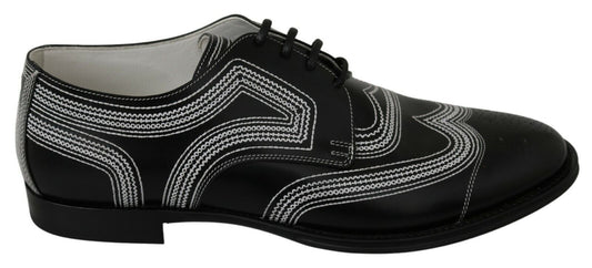 Dolce & Gabbana Elegante Derby-Schuhe in Schwarz und Weiß