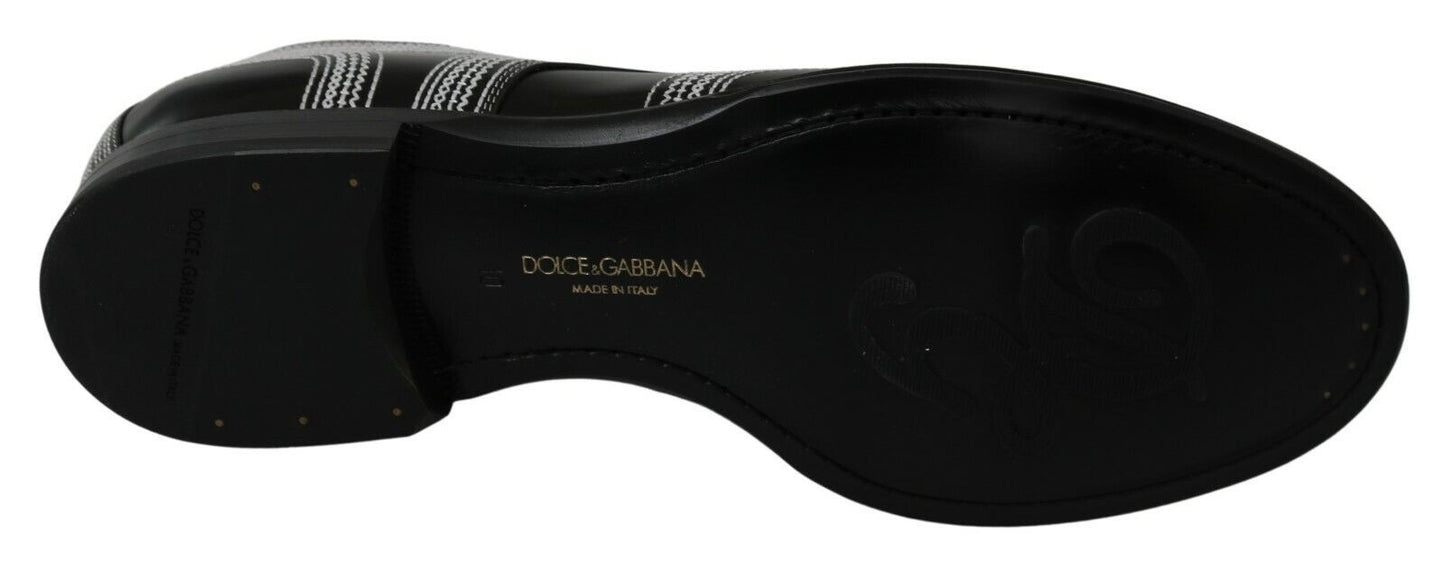 Dolce & Gabbana Elegante Derby-Schuhe in Schwarz und Weiß