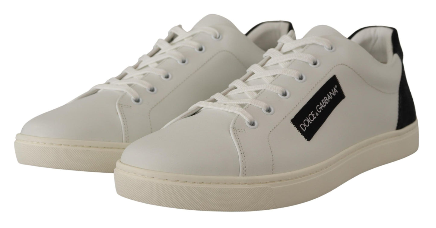 Dolce & Gabbana Elegante Low-Top-Sneakers aus weißem Leder