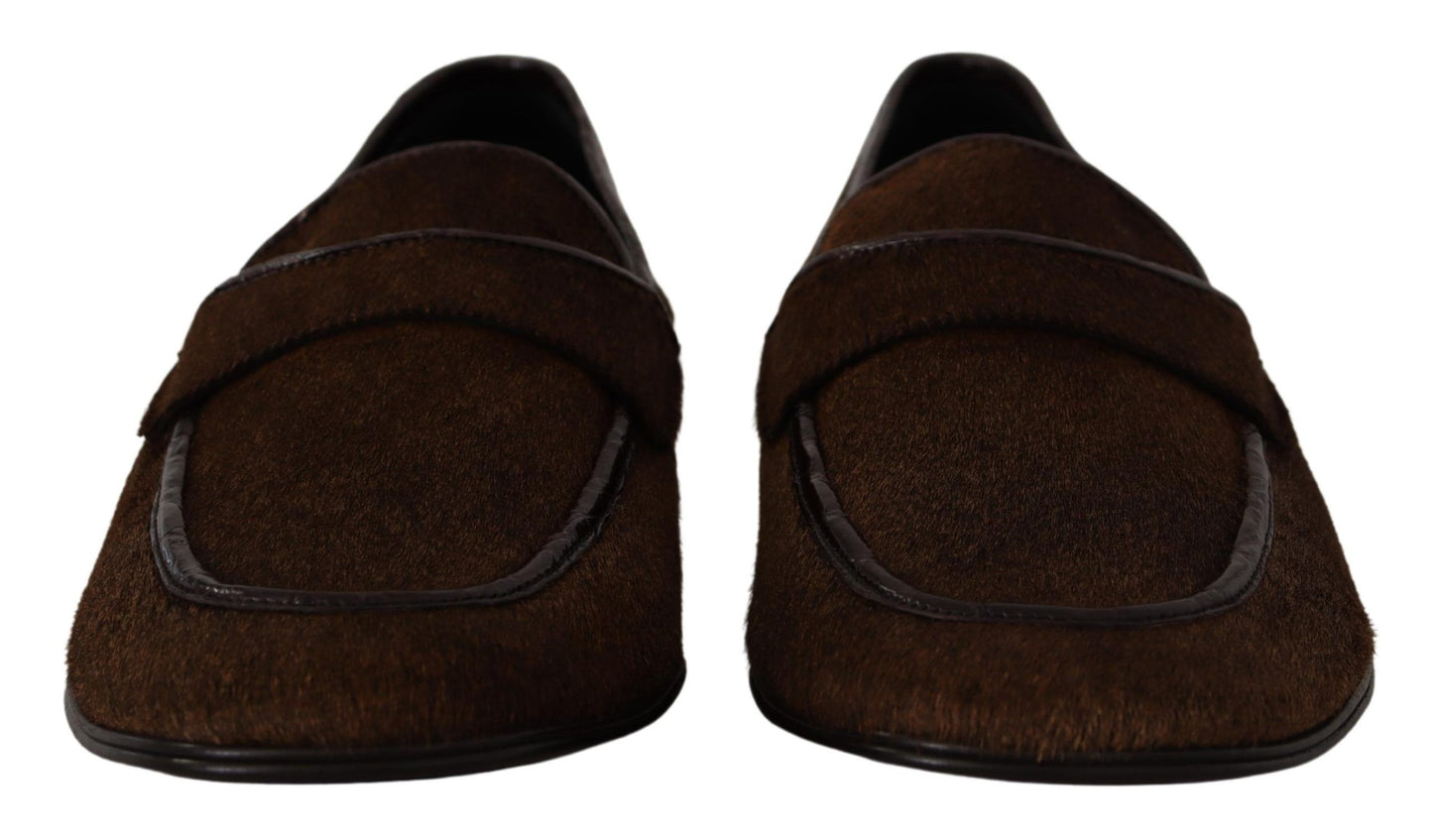 Dolce & Gabbana Elegante braune Loafers aus Kaimanleder