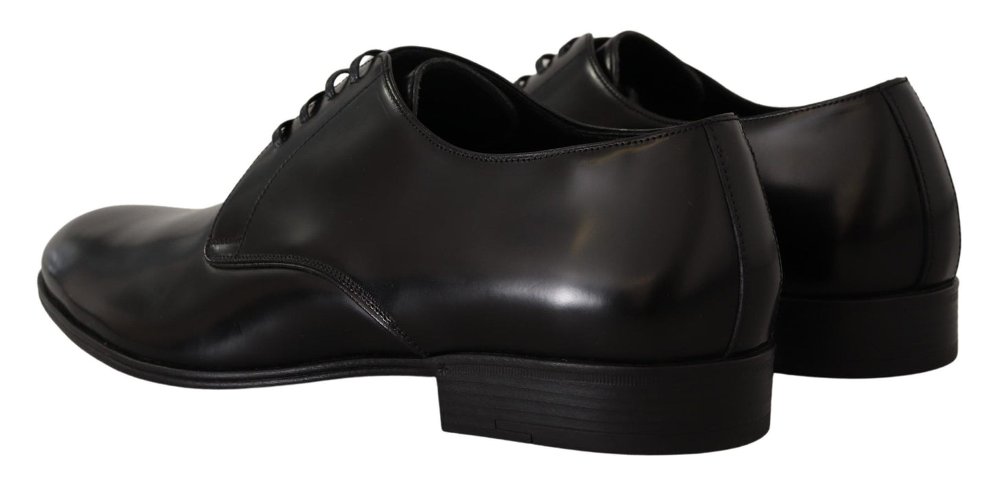 Dolce & Gabbana Elegante Derby-Schuhe aus schwarzem Leder