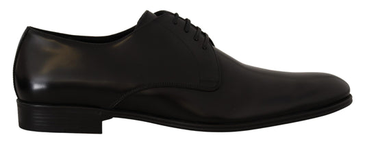 Dolce & Gabbana Elegante Derby-Schuhe aus schwarzem Leder