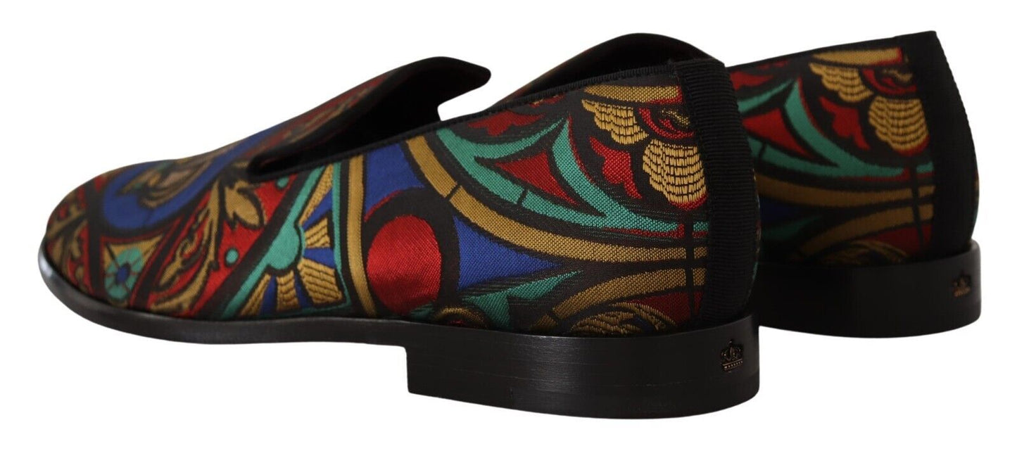 Dolce & Gabbana Multicolor Jacquard Slipper Pantoffeln