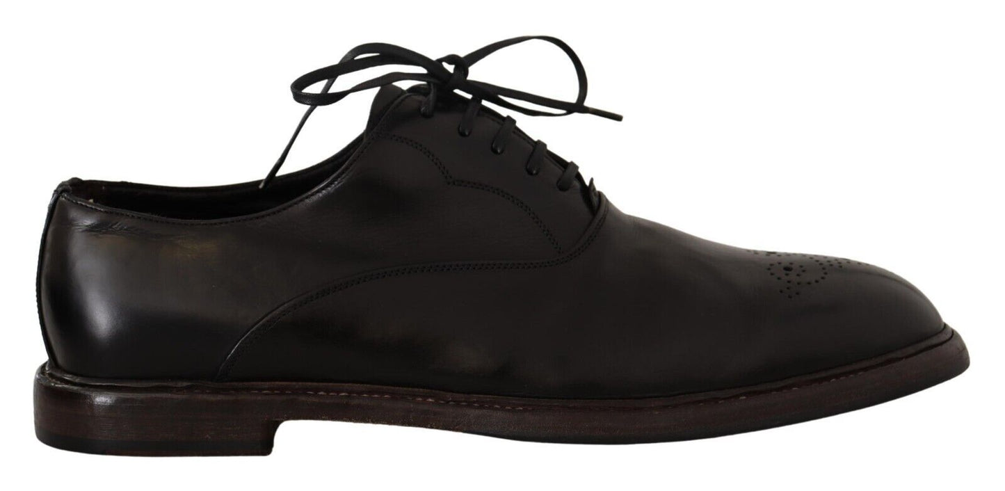 Dolce & Gabbana Elegante Schwarze Leder Derby Formale Schuhe