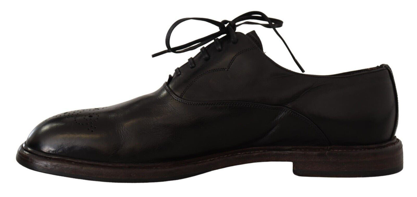 Dolce & Gabbana Elegante Schwarze Leder Derby Formale Schuhe