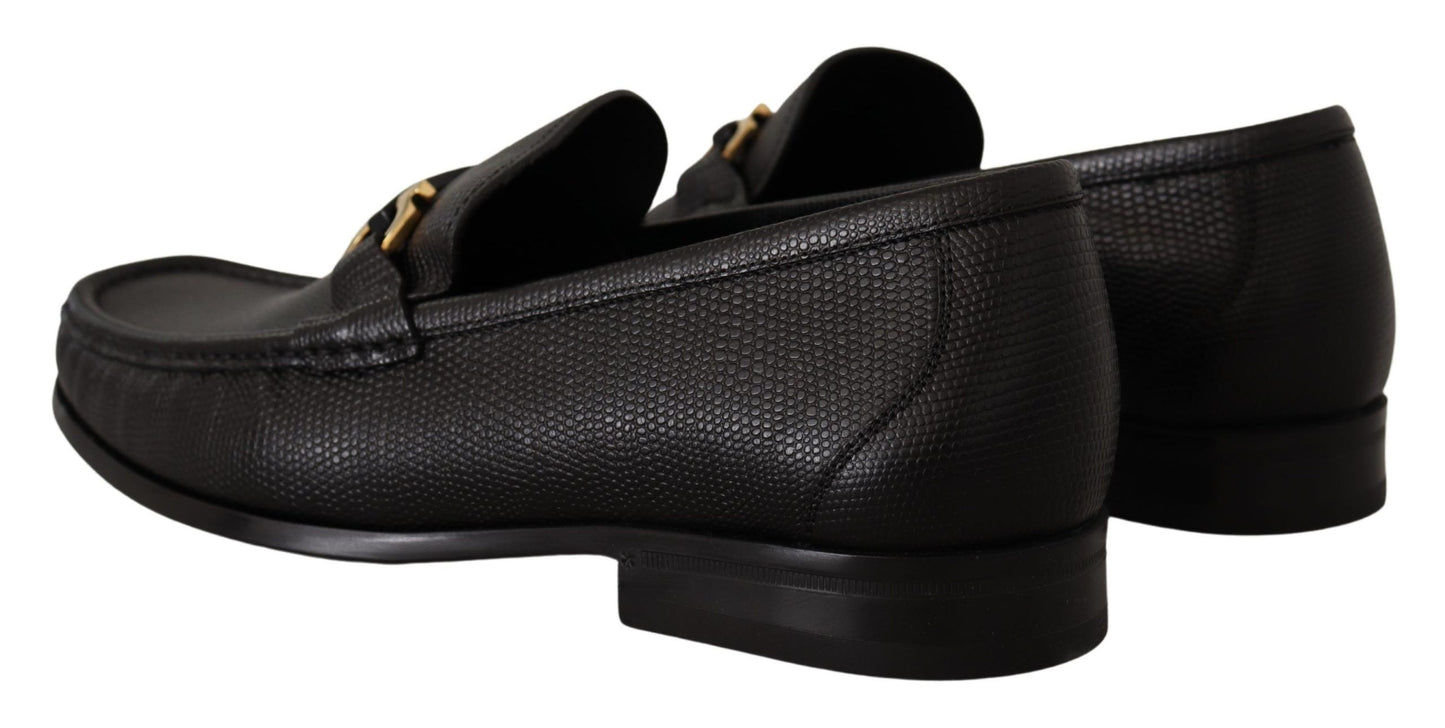 Salvatore Ferragamo Elegante Loafers aus schwarzem Kalbsleder