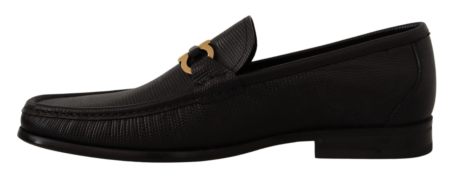 Salvatore Ferragamo Elegante Loafers aus schwarzem Kalbsleder