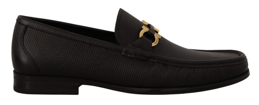 Salvatore Ferragamo Elegante Loafers aus schwarzem Kalbsleder