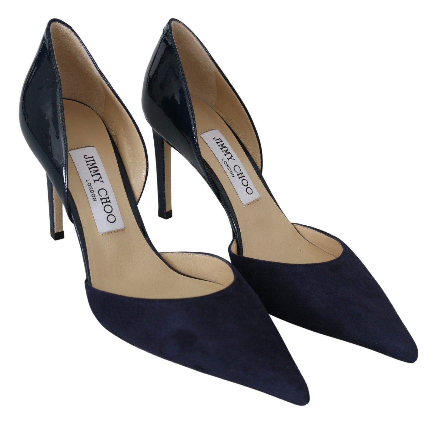 Jimmy Choo Elegante Marineblaue Wildleder-Pumps mit spitzer Zehe