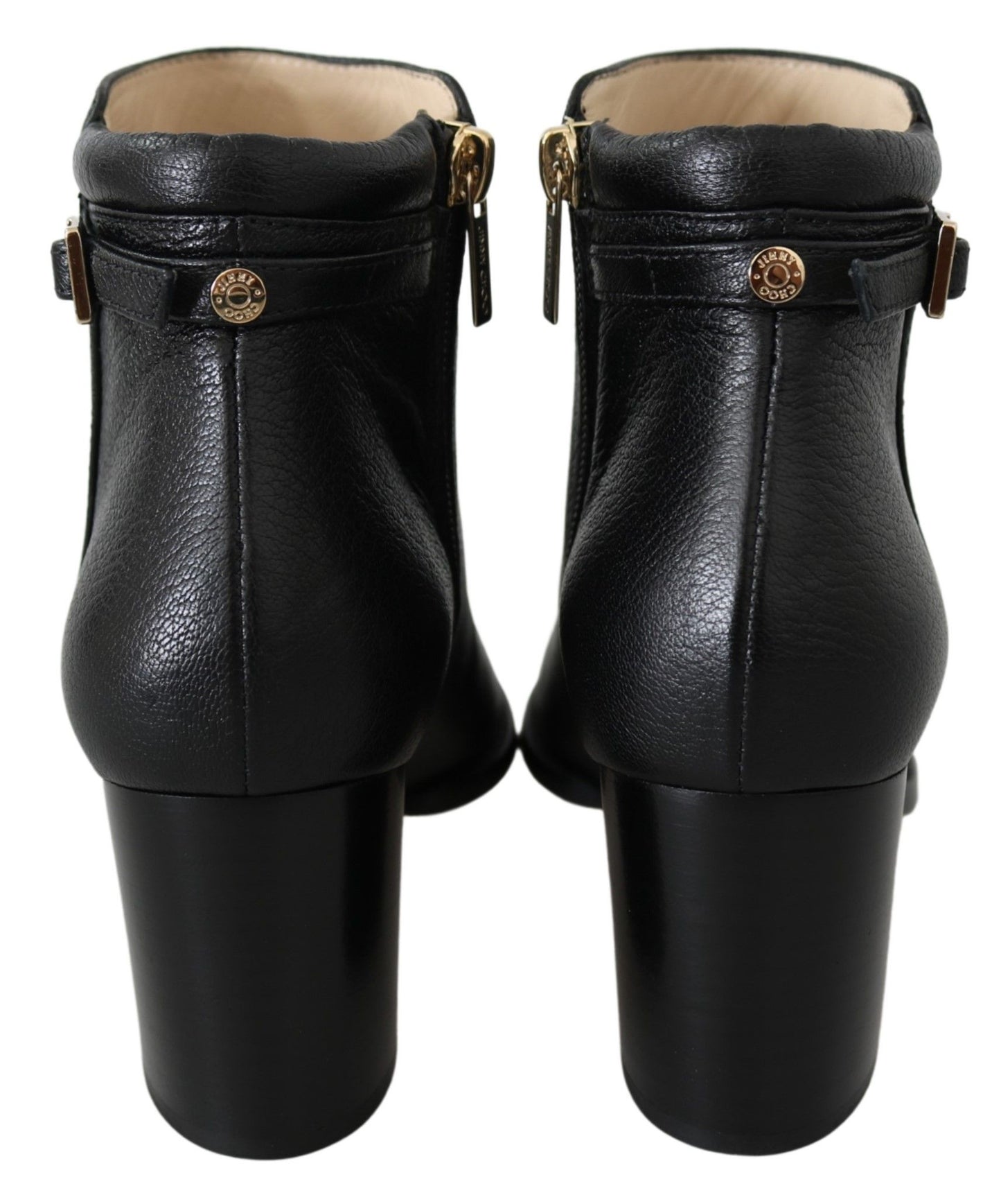 Jimmy Choo Elegante schwarze Lederstiefel mit Absatz