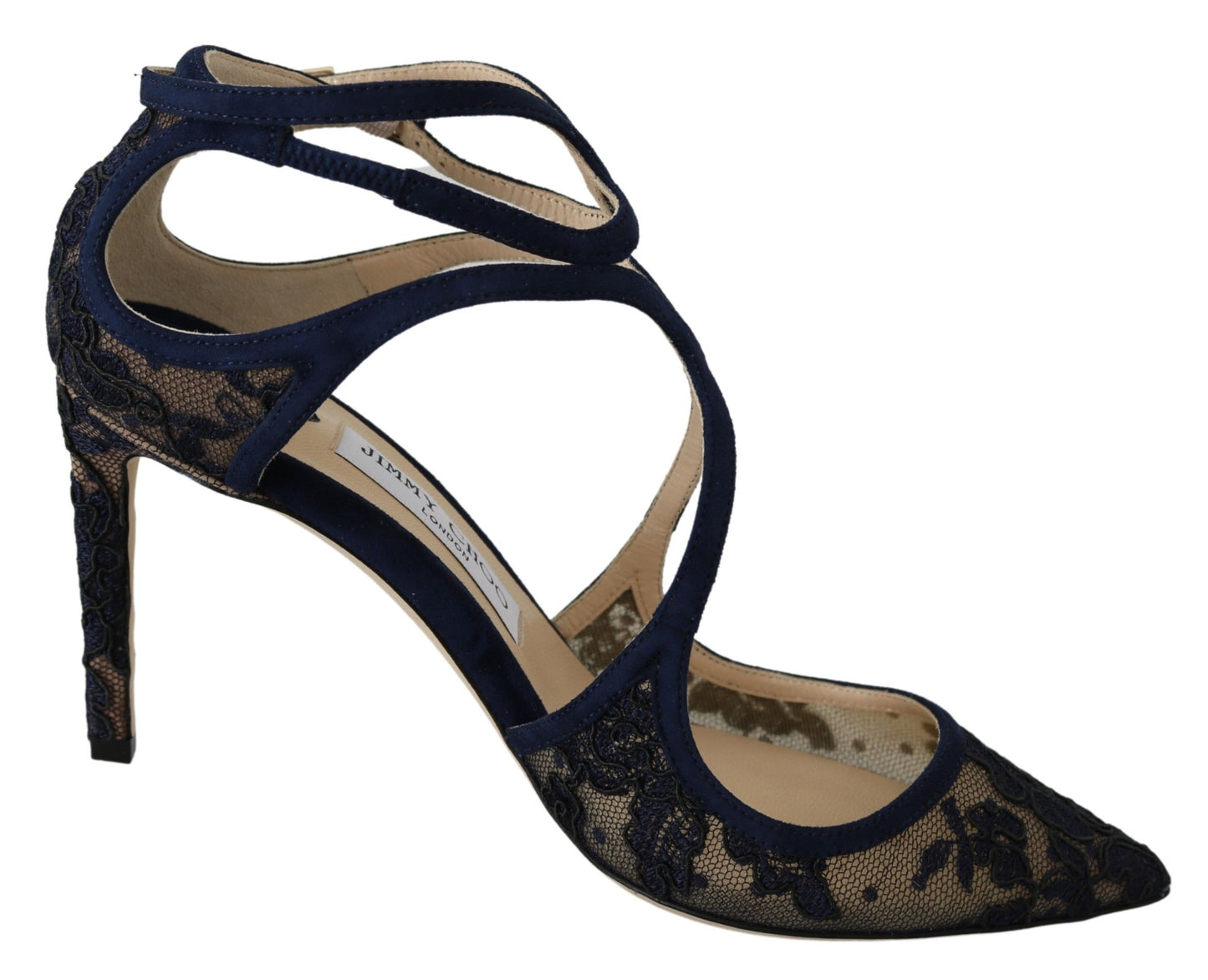 Jimmy Choo Marineblaue Lancer Leder Pumps Eleganz entfesselt