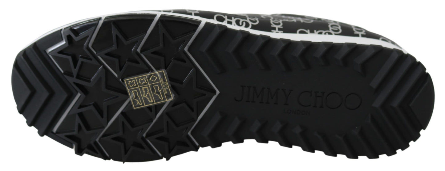 Jimmy Choo Elegante Leder-Sneakers in Schwarz und Silber