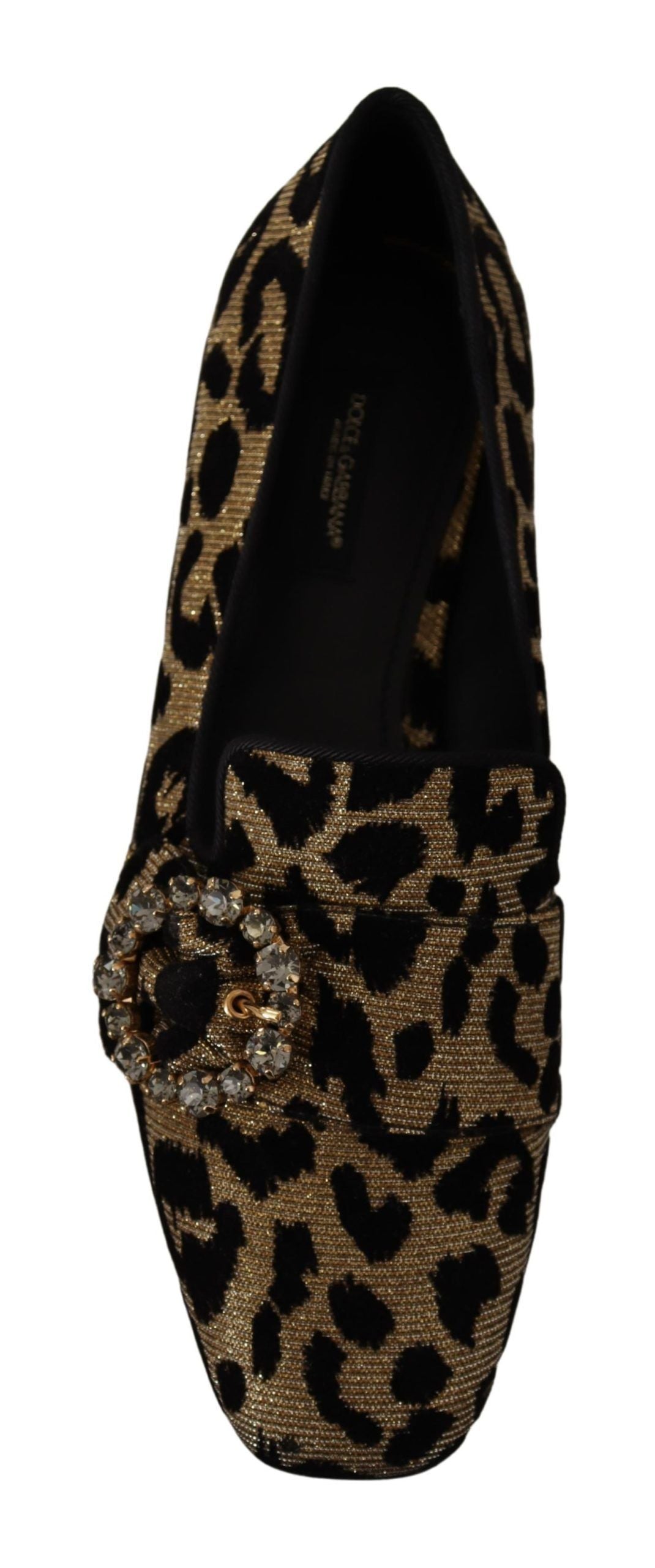 Dolce & Gabbana Elegante Leopard Crystal Gem Loafers