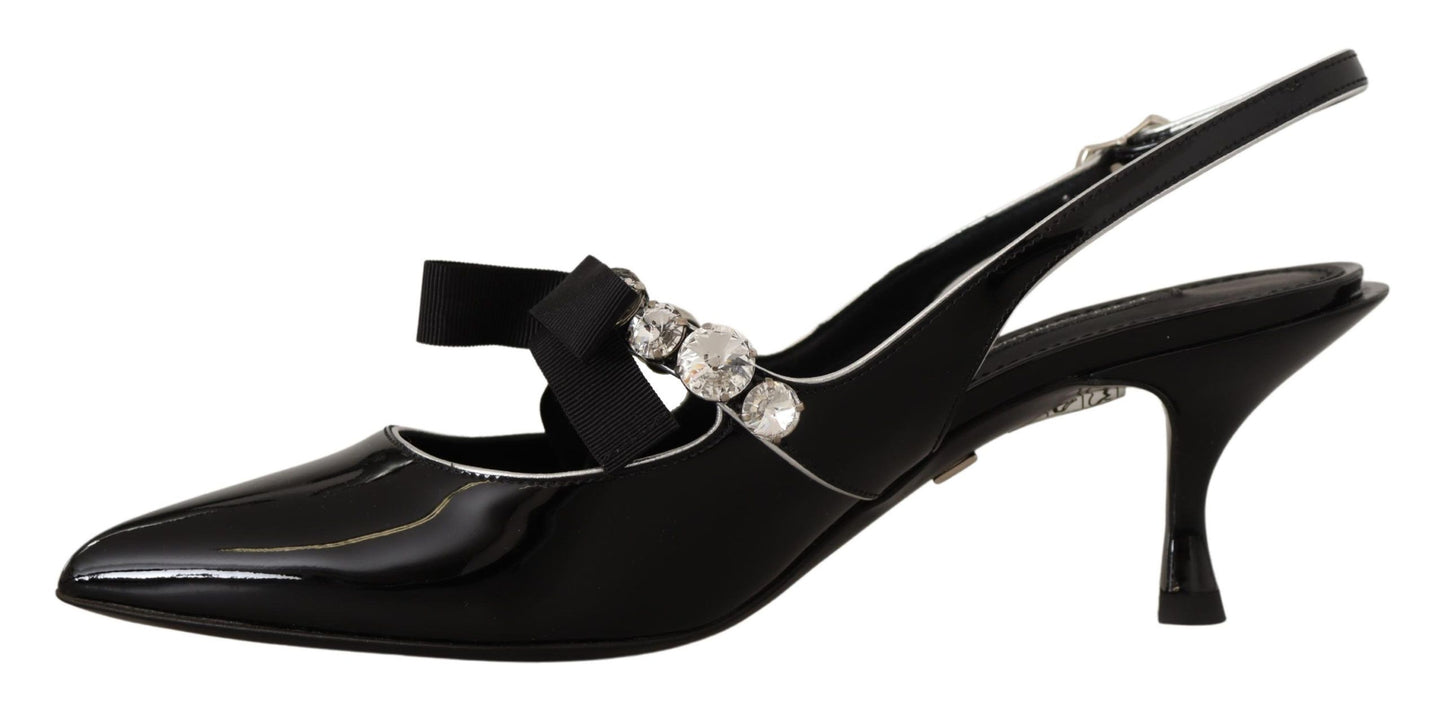 Dolce & Gabbana Elegante Kristall Slingback Heels Pumpe