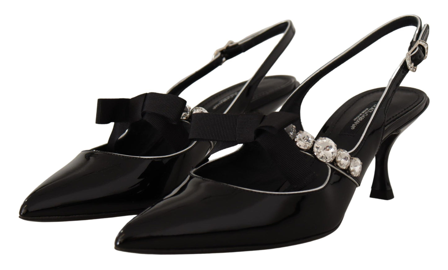 Dolce & Gabbana Elegante Kristall Slingback Heels Pumpe