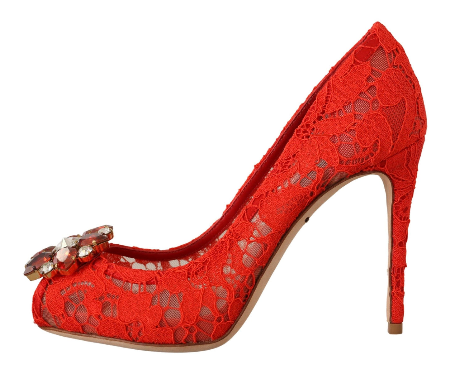 Dolce & Gabbana Rote Kristall Taormina Spitze Heels Pumps