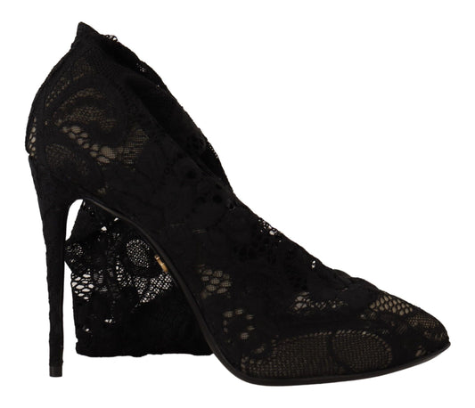 Dolce & Gabbana Elegante Stretch-Sockenstiefel in schlichtem Schwarz