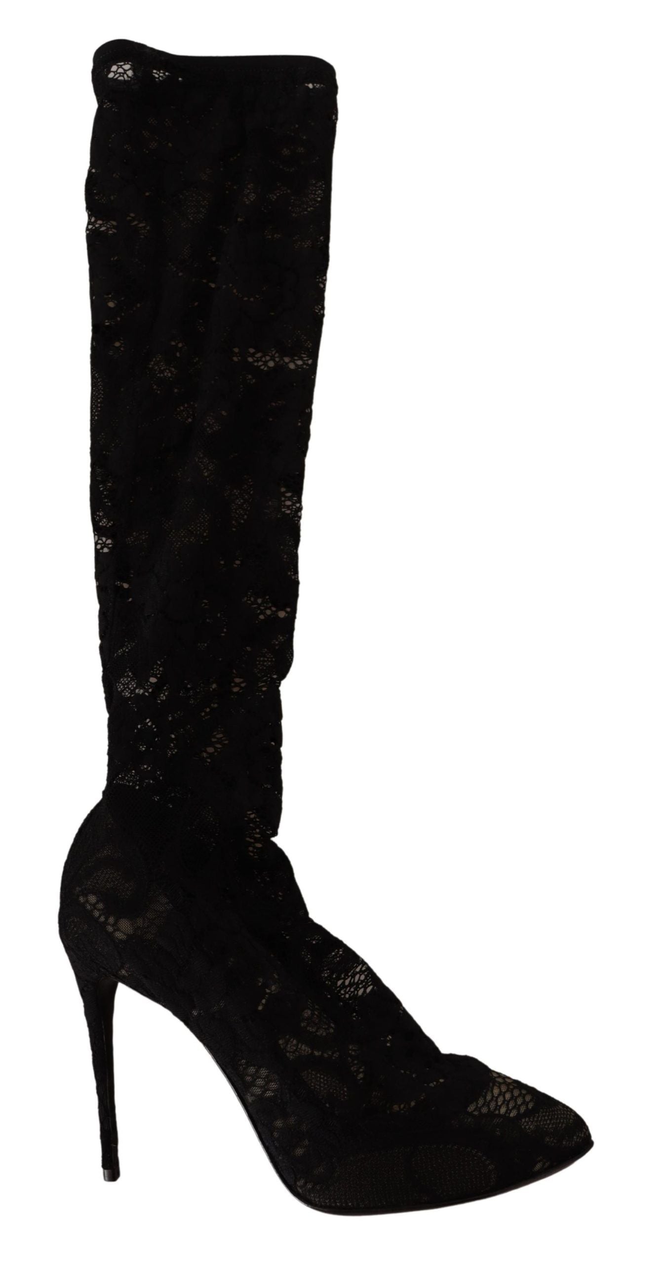 Dolce & Gabbana Elegante Stretch-Sockenstiefel in schlichtem Schwarz