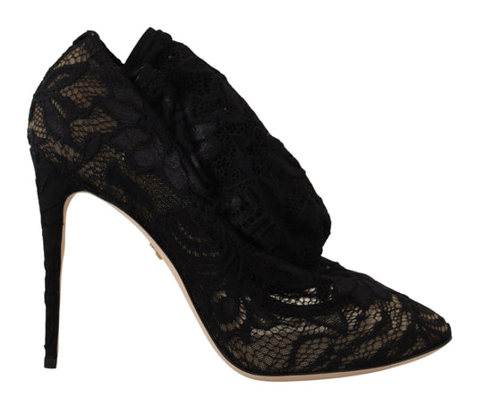 Dolce & Gabbana Elegante Stretch-Sockenstiefel in Schwarz