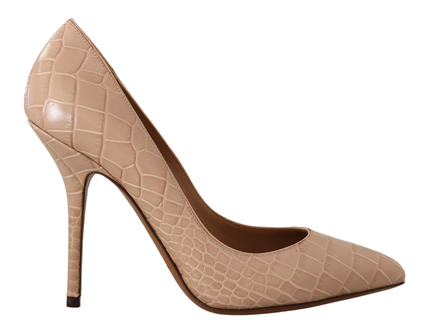 Dolce & Gabbana Elegante Pumps aus nacktem Leder in Beige