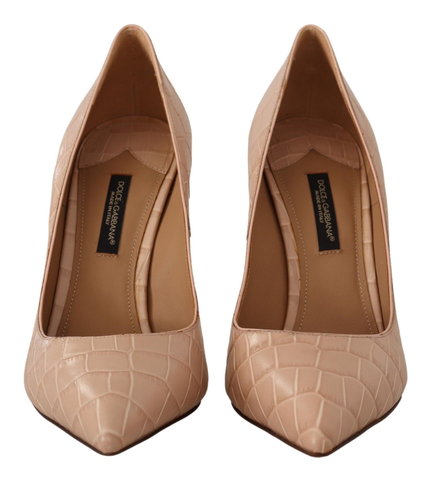 Dolce & Gabbana Elegante Pumps aus nacktem Leder in Beige