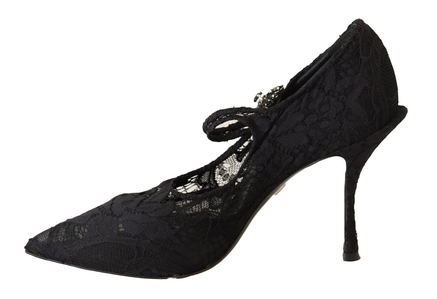 Dolce & Gabbana Elegante Schwarze Spitze Stiletto Pumps