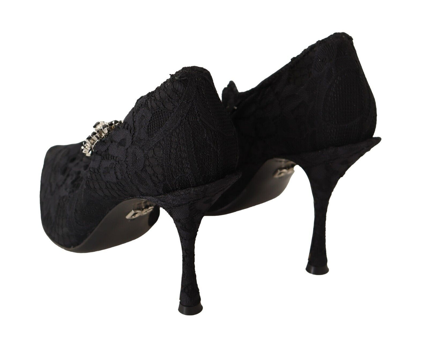 Dolce & Gabbana Elegante Schwarze Spitze Stiletto Pumps