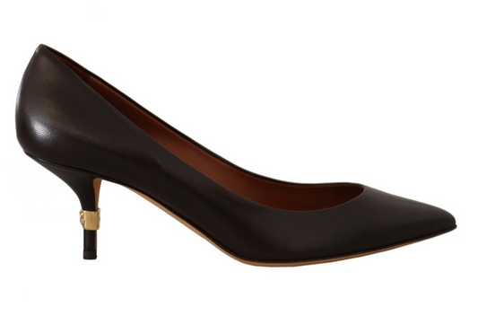 Dolce & Gabbana Elegante braune Lederabsätze Pumps