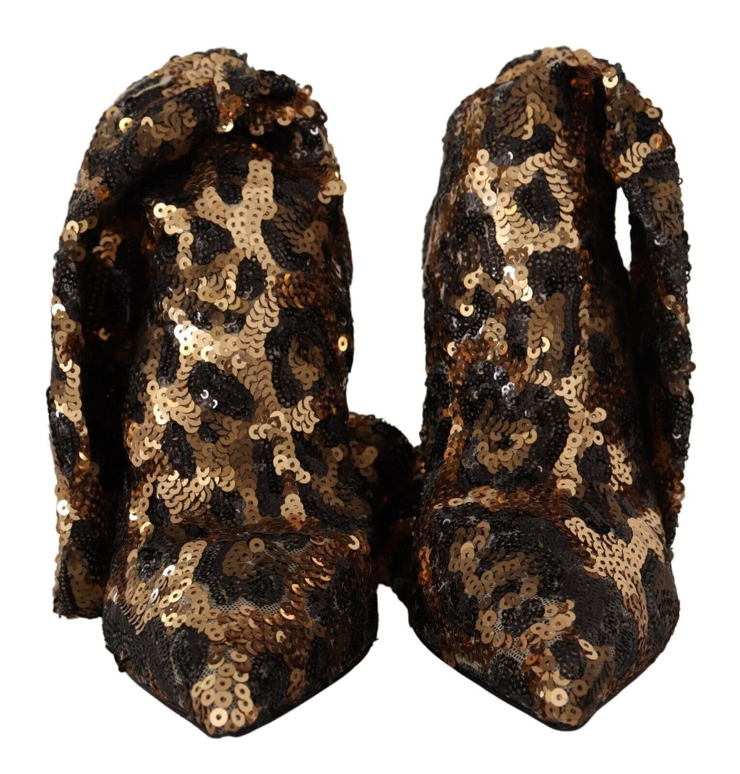 Dolce & Gabbana Elegante kniehohe Leoparden-Pailletten-Stiefel