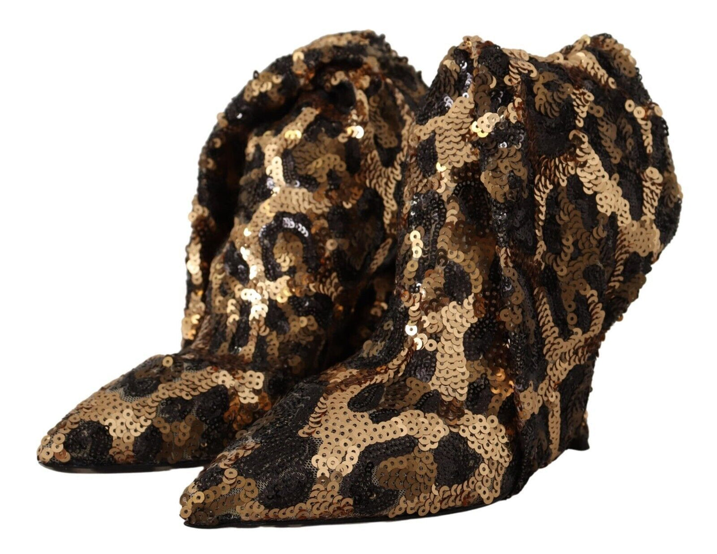 Dolce & Gabbana Elegante kniehohe Leoparden-Pailletten-Stiefel