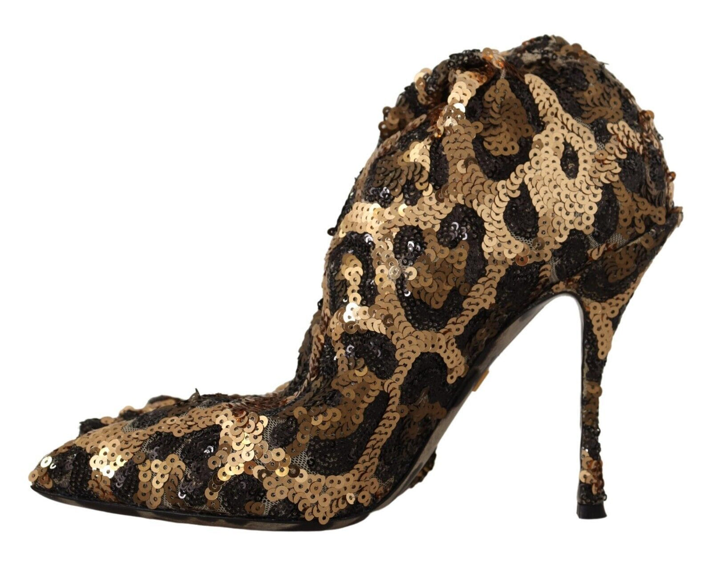 Dolce & Gabbana Elegante kniehohe Leoparden-Pailletten-Stiefel