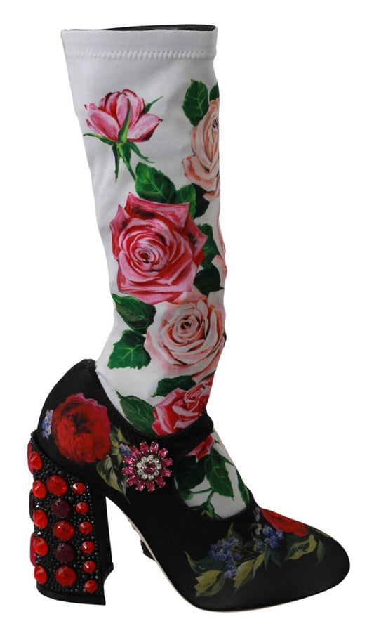 Dolce & Gabbana Floral verzierte Socken Stiefel