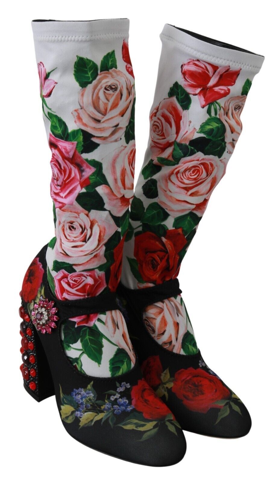 Dolce & Gabbana Floral verzierte Socken Stiefel