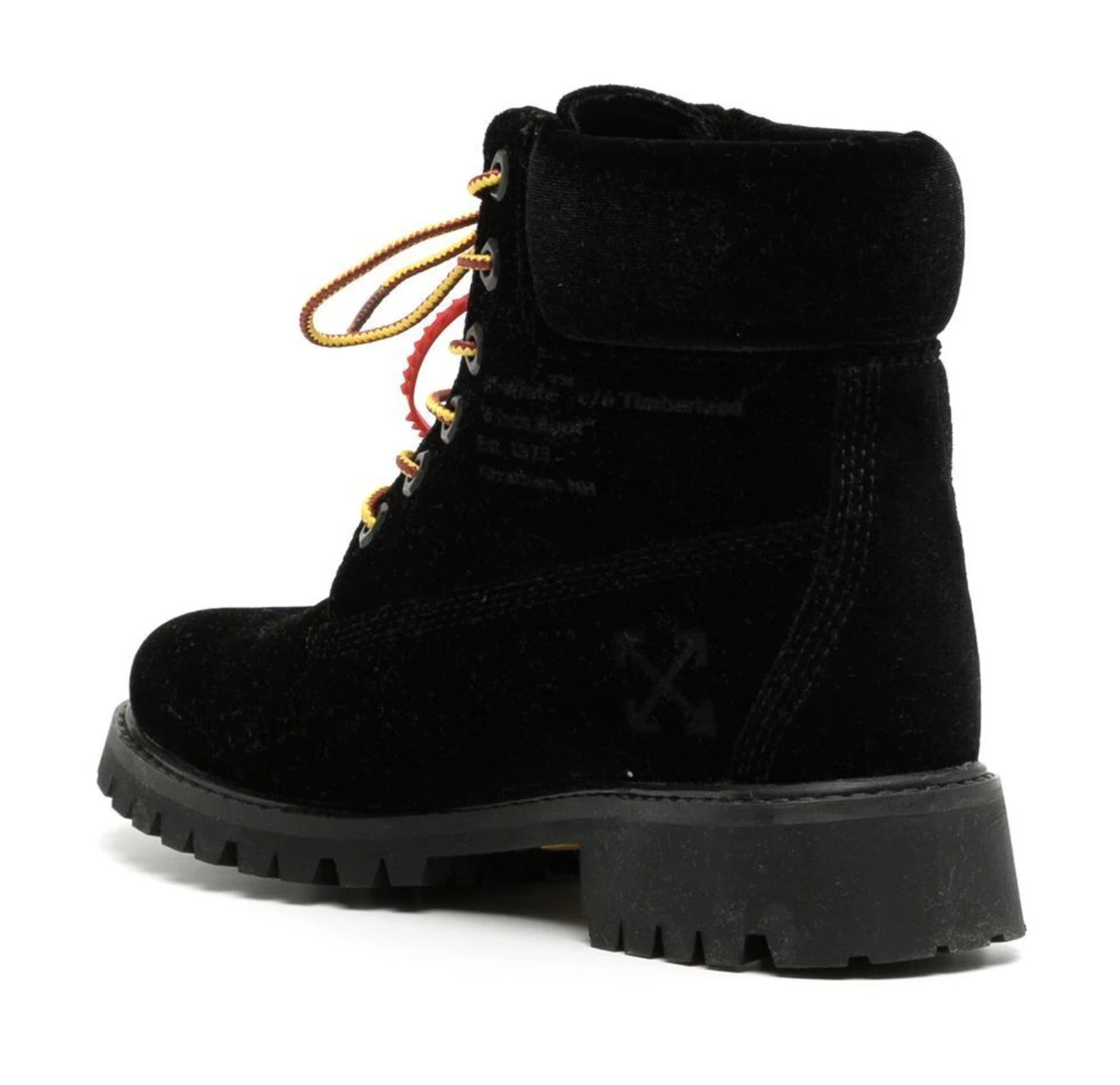 Off-White Ikonische Designer-Stiefel aus schwarzem Leder