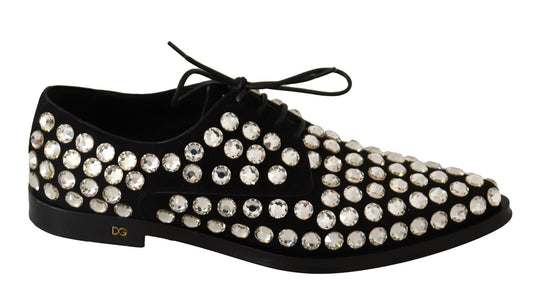 Dolce & Gabbana Elegante kristallverzierte Schnür-Flats