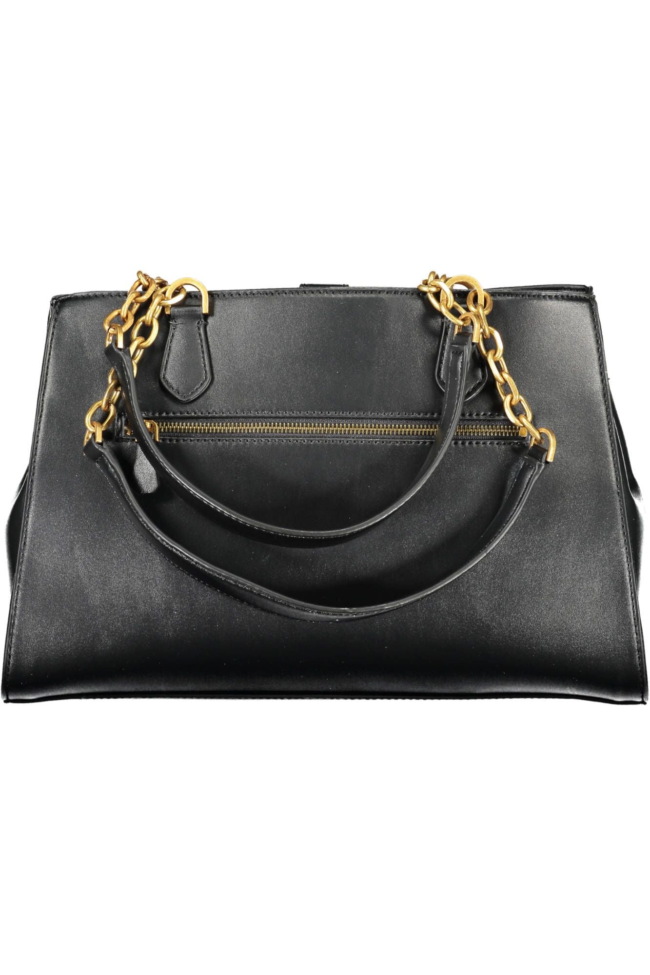 Guess Jeans Schicke schwarze Polyurethan-Satchel mit kontrastierenden Details