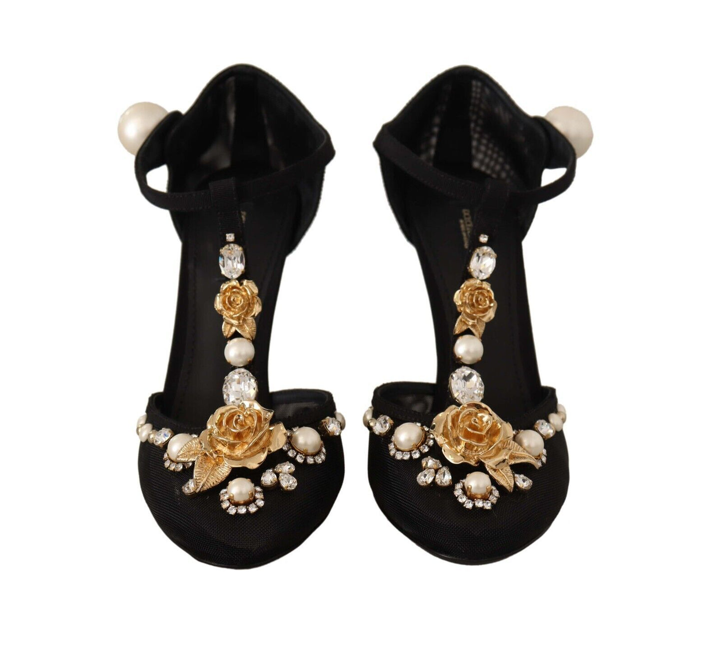 Dolce & Gabbana Elegante verschönerte T-Strap Heels Sandalen