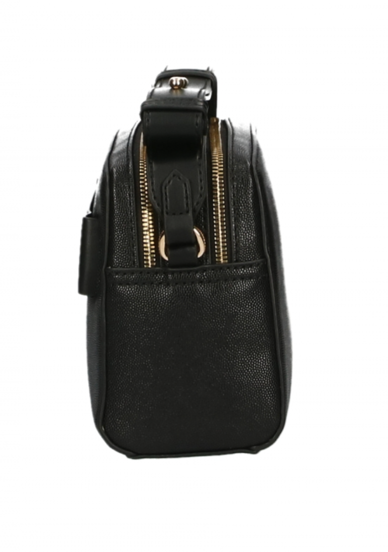 Plein Sport Elegante schwarze Crossbody-Tasche mit doppeltem Reißverschluss