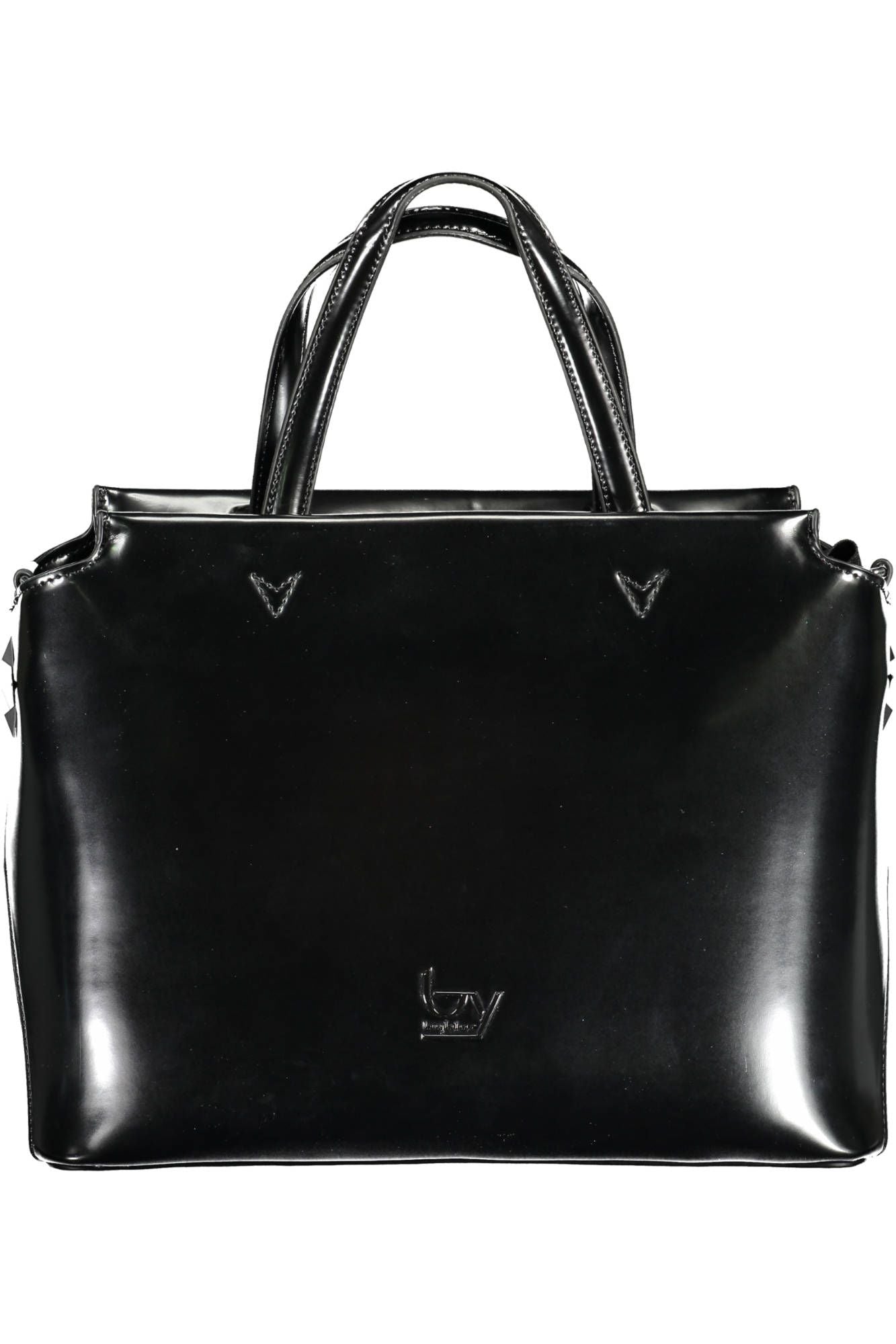 BYBLOS Elegante schwarze Tasche mit zwei Henkeln und kontrastierenden Details