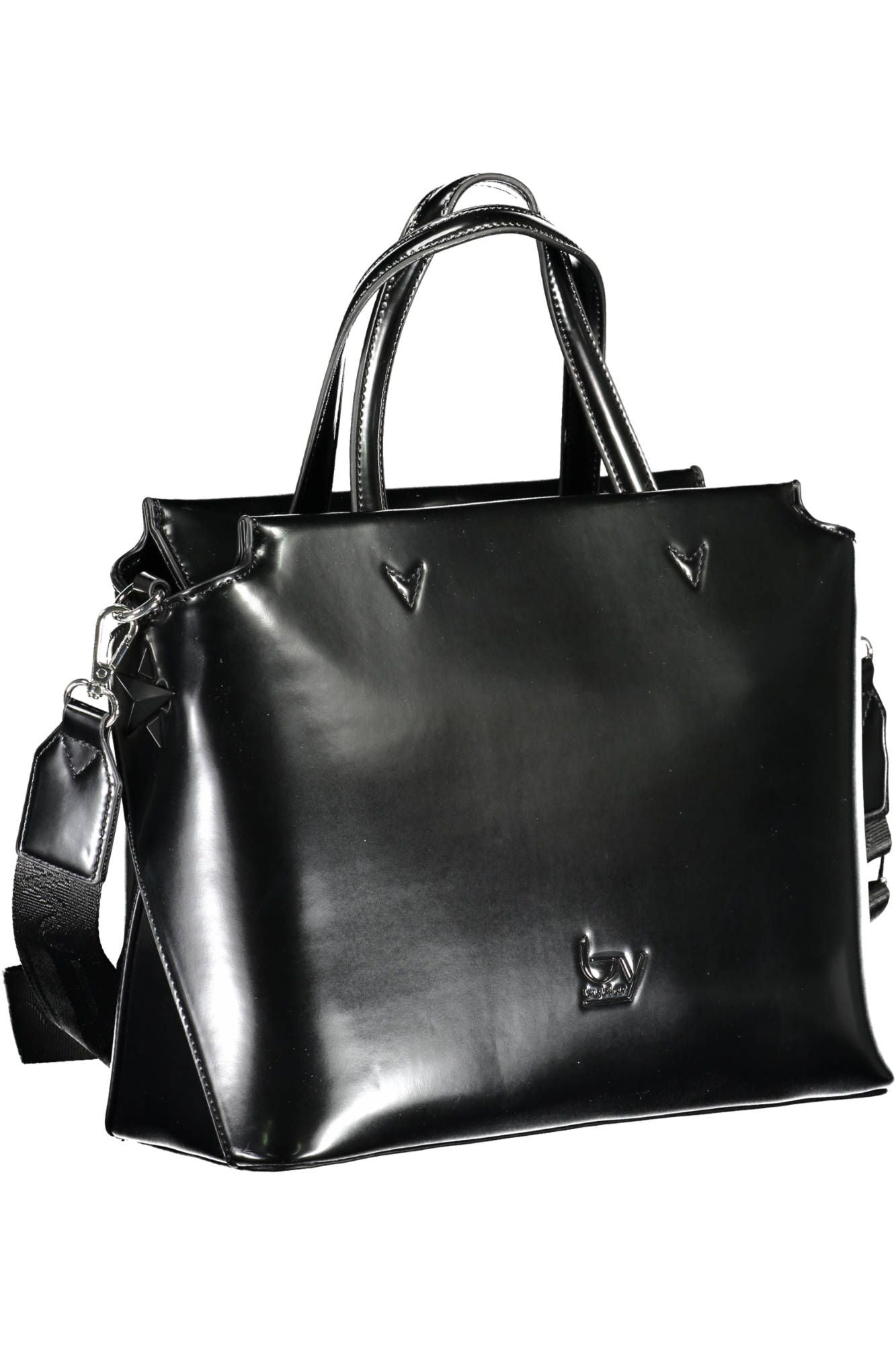 BYBLOS Elegante schwarze Tasche mit zwei Henkeln und kontrastierenden Details