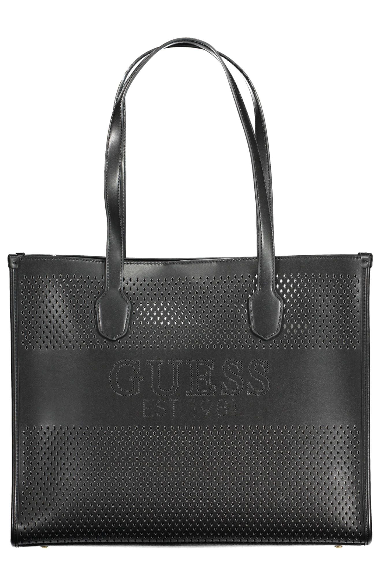 Guess Jeans Schicke schwarze Cabrio-Umhängetasche mit Pochette