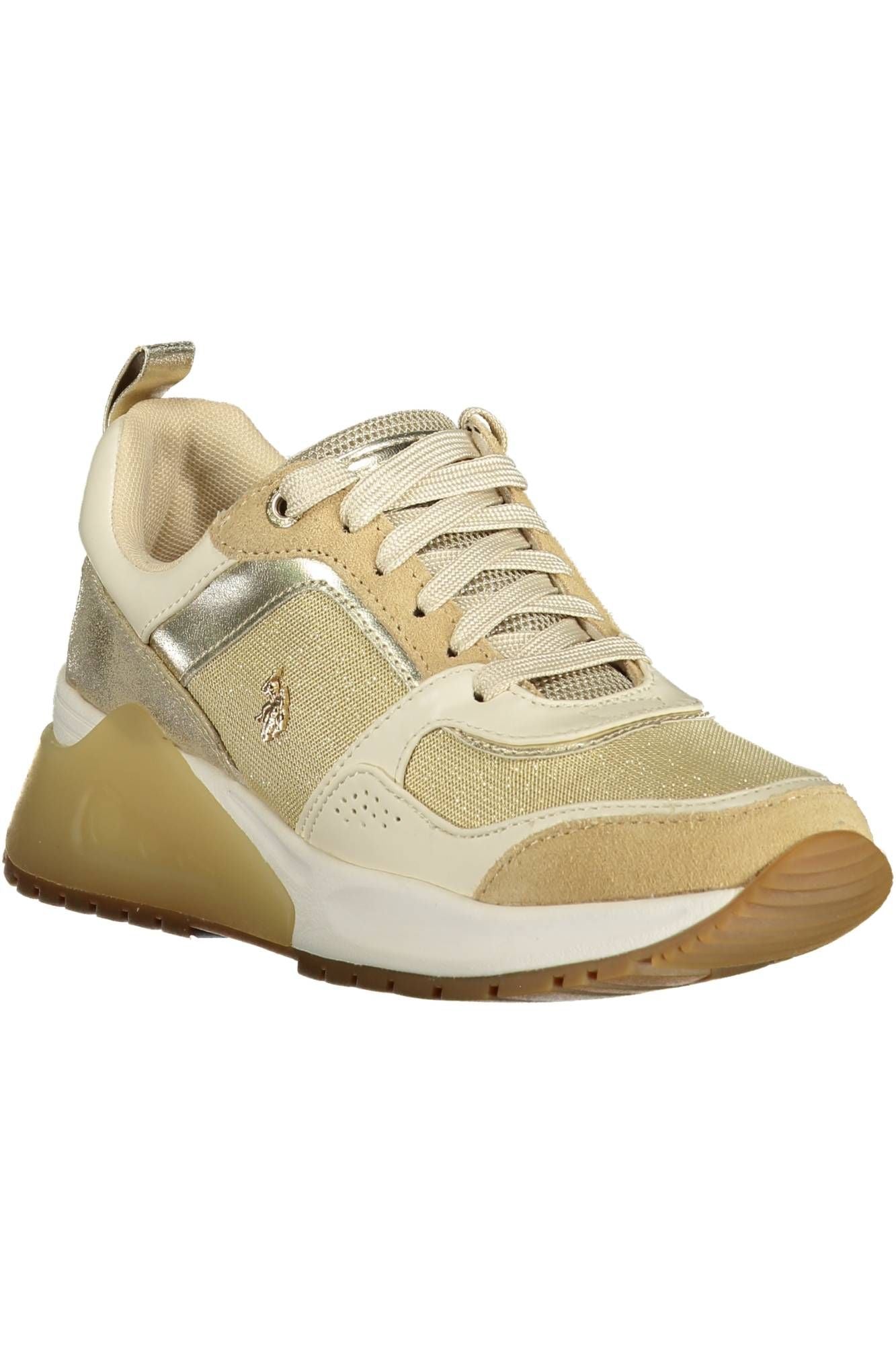 U.S. POLO ASSN. Elegante goldfarbene Sportschuhe mit Schnürsenkeln